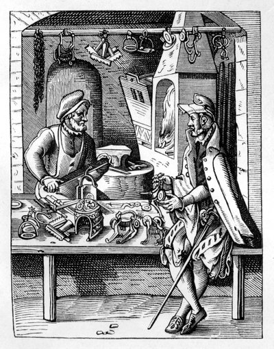 A sarkantyúkészítő, c1559-1591 alkotó: Jost Amman