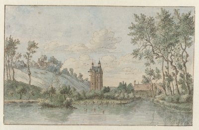 Huis Kluys tájkép, Brüsszel közelében alkotó: Josua de Grave (attributed to)