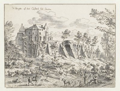 Leuven kastélya, 1675 (toll és tinta papíron) alkotó: Josua de Grave