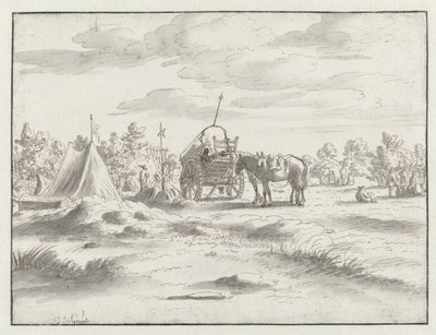 Kilátás a Willem III hadsereg táborára Leuven közelében alkotó: Josua de Grave