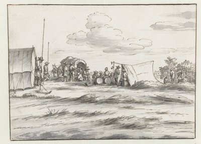 Kilátás a Willem III hadsereg táborára Leuven közelében alkotó: Josua de Grave