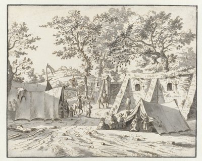 Kilátás a Willem III hadsereg táborára Leuven közelében alkotó: Josua de Grave