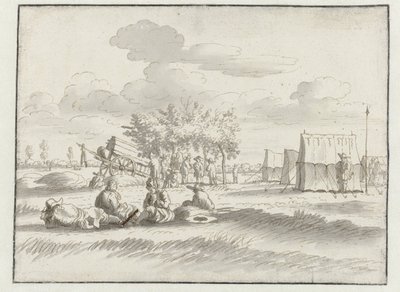 Kilátás a Willem III hadsereg táborára Leuven közelében alkotó: Josua de Grave