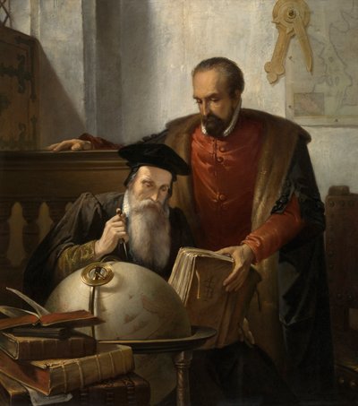 Mercator és Ortelius (olaj, vászon) alkotó: Jozef (1816 88) Bellemans