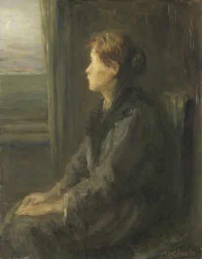Nő az ablaknál alkotó: Jozef (1824-1911) Israels
