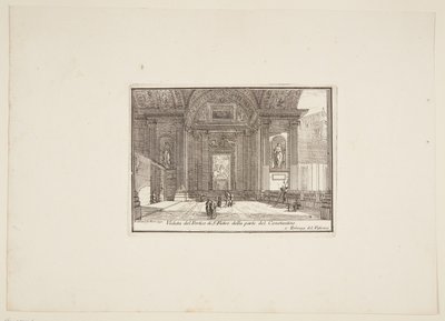 Kilátás a S. Pietro portikájára a Constantino felől. 1. Vatikáni Palota alkotó: Jérôme Charles Bellicard