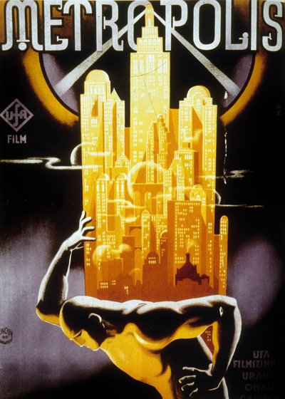 Plakát a Metropolis magyar kiadásához, rendezte Fritz Lang, 1927 alkotó: Jósef Bottlik