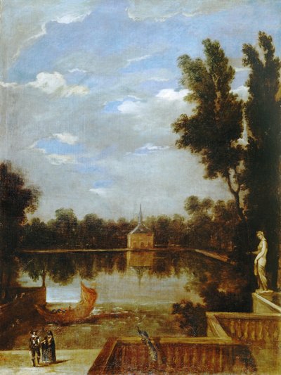 Estanque del Buen Retiro... (festmény vászonra) alkotó: Juan Bautista Martinez Del Mazo