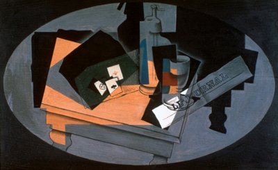 Kártyajáték és szifon, 1916. alkotó: Juan Gris