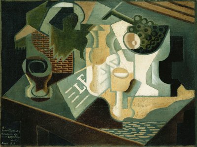 Az asztal az épület előtt; La Table Devant le Battiment, 1919 alkotó: Juan Gris