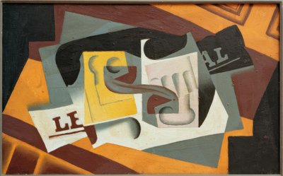 Üveg és újság alkotó: Juan Gris