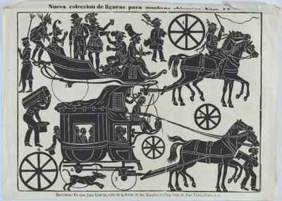 Kínai árnybábok figuráinak 13. lapja, 1859. alkotó: Juan Llorens