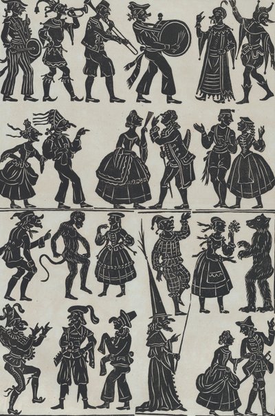 Kínai árnybábok figuráinak 7. lapja, 1859. alkotó: Juan Llorens