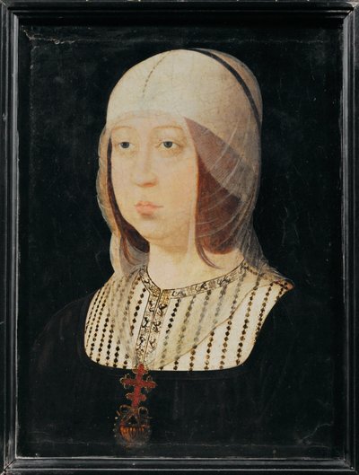 Kasztíliai Katolikus Izabella, Aragóniai Ferdinánd felesége ... (festmény fára) alkotó: Juan de (attr. to) Flandes