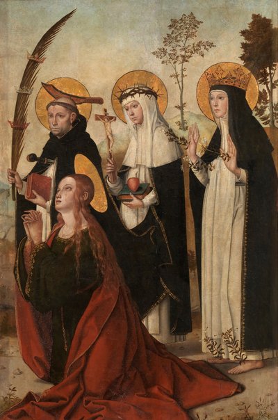 Mária Magdolna, Veronai Péter, Sienai Katalin és Magyarországi Margit. alkotó: Juan de Borgoña