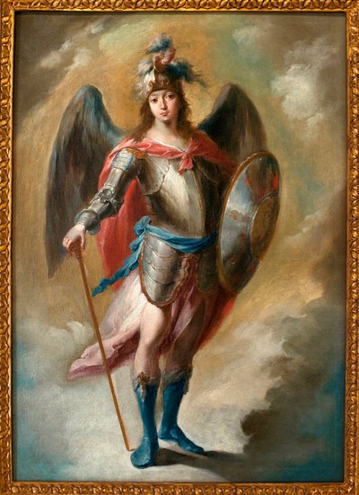 Szent Mihály arkangyal – Juan de Espinal (1714-1783) festménye, Olaj, vászon, kb. 1780 – Sevillai Szépművészeti Múzeum, Spanyolország alkotó: Juan de Espinal