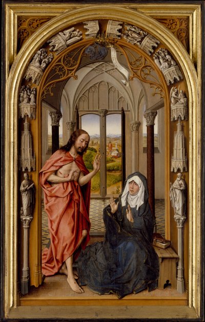 Krisztus megjelenése anyjának, 1496 körül alkotó: Juan de Flandes