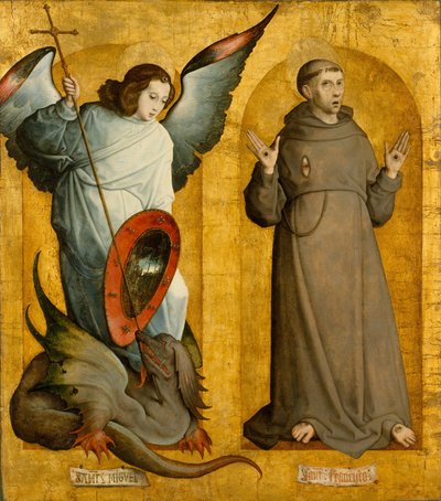 Mihály arkangyal és Szent Ferenc alkotó: Juan de Flandes