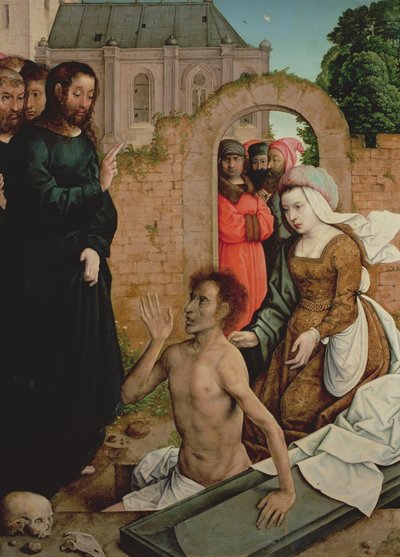 Lázár feltámadása (olaj a táblán) alkotó: Juan de Flandes