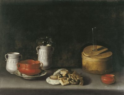 Csendélet porcelánnal és édességgel alkotó: Juan van der Hamen
