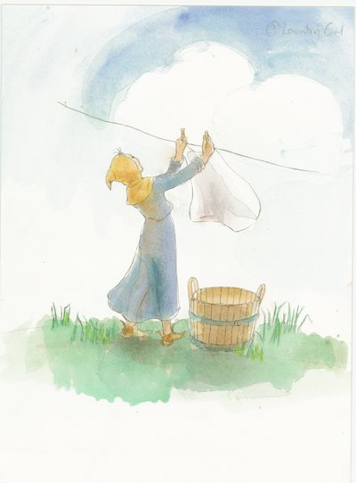 Egy középkori lány, aki szennyest akasztott, 2004. alkotó: Judith Dobie