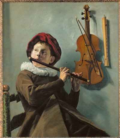 Boy playing the flute (festmény vászonra) alkotó: Judith Leyster