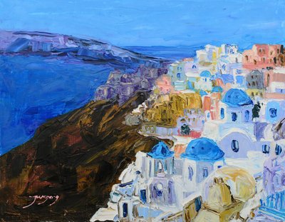 Santorini kék kupolái alkotó: Jukyong Park