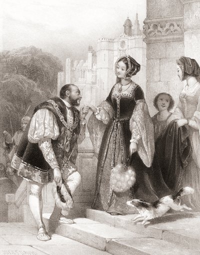 VIII. Henrik angol király és Boleyn Anna alkotó: Jules (after) David