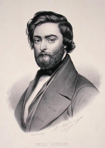 Emile Prudent (1817-63) portréja, Marie Alophe (1812-83) metszete (litho) alkotó: Jules (after) Laure