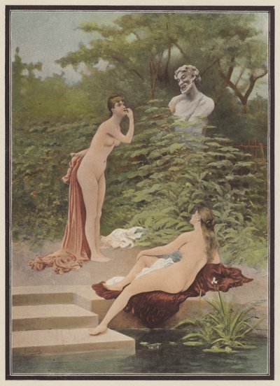 Gúny, nők fürdőzése (színes litó) alkotó: Jules (after) Scalbert