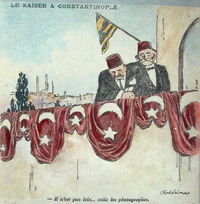 II. Vilmos császár (1859-1941) karikatúrája Konstantinápolyban az első világháború idején (színes litó) alkotó: Jules Abel Faivre