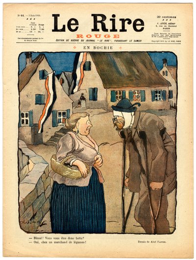 A „The Red Laughter” címlapja, színekben szatirikus alkotó: Jules Abel Faivre