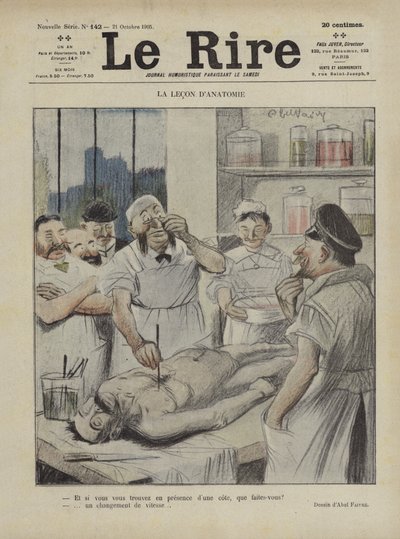 Az anatómia óra. Illusztráció Le Rire alkotó: Jules Abel Faivre