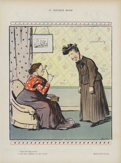 Az új szobalány. Illusztráció Le Rire alkotó: Jules Abel Faivre