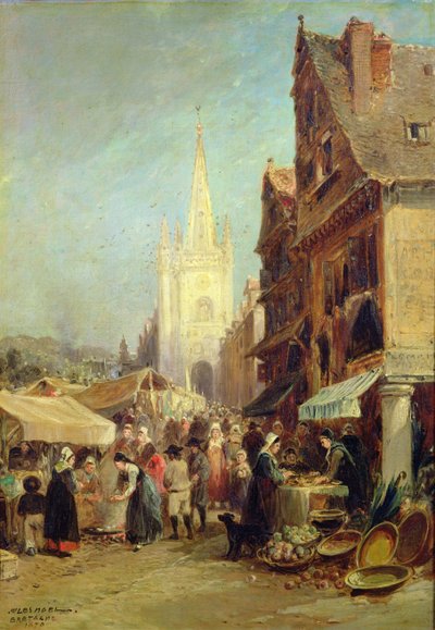 Piac a Hennebontban alkotó: Jules Achille Noel