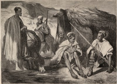 Kabil törzsek Algériában 1857-ben. Metszet Jules Rigo rajza alapján. Metszet a „Le Monde illustrious”-ban 1857-ből. Magángyűjtemény. alkotó: Jules Alfred Vincent (after) Rigo