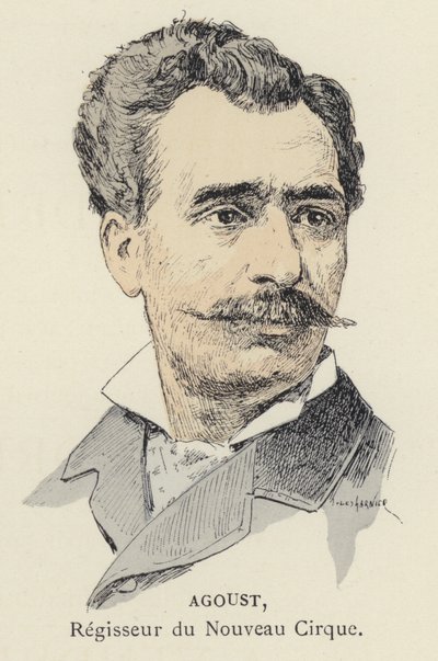 Agoust, az Újcirkusz menedzsere (színes litó) alkotó: Jules Arsene (after) Garnier