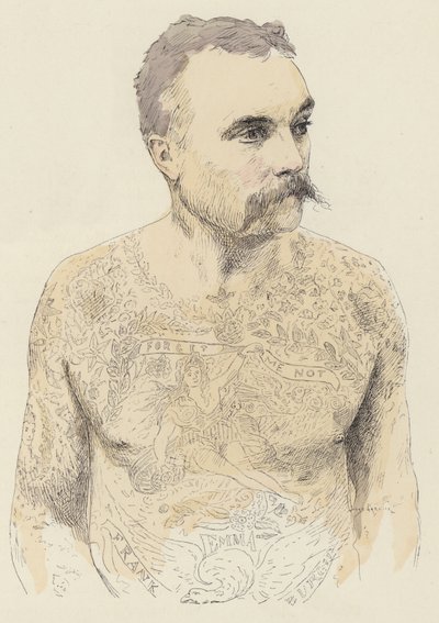 Tetoválás (színes litho) alkotó: Jules Arsene (after) Garnier