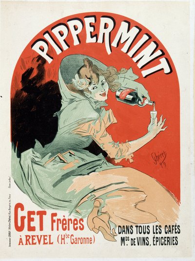 A Pippermint Get Freres reklámplakátja – Jules Cheret alkotó: Jules Cheret