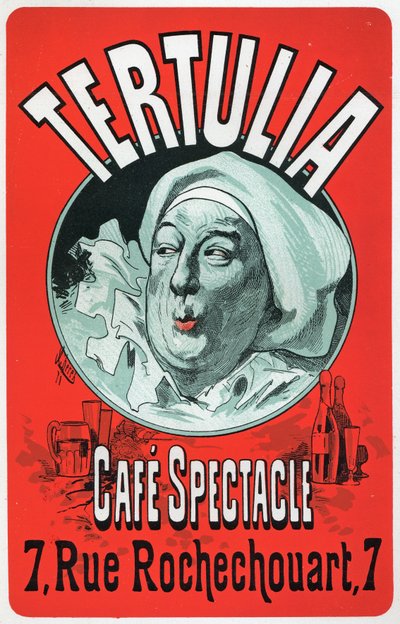 Művészet. Szórakozás. Tertulia, show a Cafe Spectacle-ben, Párizsban. Jules Cheret plakátja, 1870 körül (plakát) alkotó: Jules Cheret