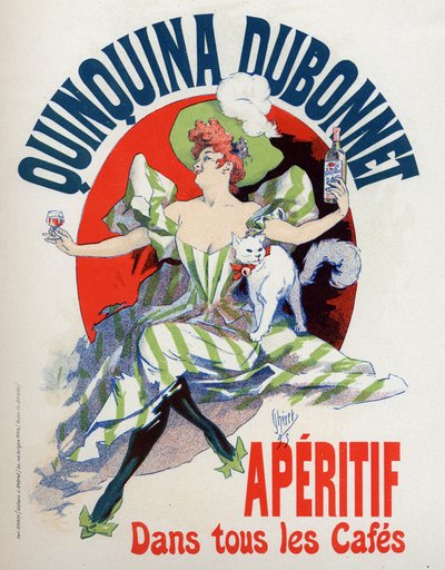 Étel és ital. Quinquina Dubonnet aperitif. Plakát Jules Cheret, Franciaország alkotó: Jules Cheret