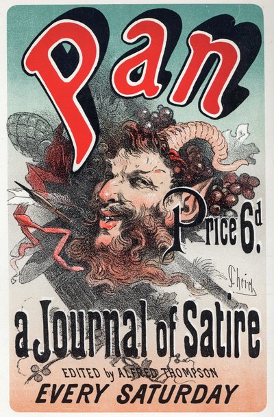 Irodalom. Pan, szatirikus újság. Plakát: Jules Cheret, Anglia, 1880 körül (plakát) alkotó: Jules Cheret
