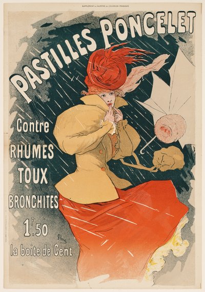 Poncelet-pasztillák (Pastilles Poncelet) alkotó: Jules Cheret