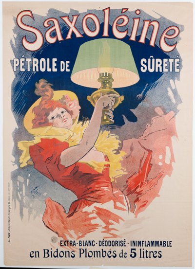 „Saxoleine” reklámplakát, biztonsági lámpaolaj, 1901 alkotó: Jules Cheret