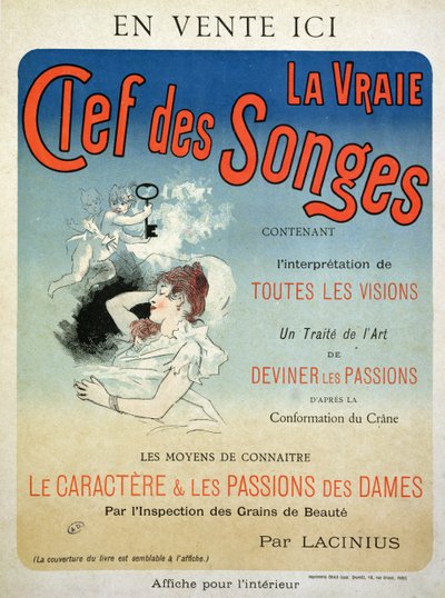 Lacinius „La Vraie Clef des Songes” című könyvét reklámozó plakát, 1892 alkotó: Jules Cheret
