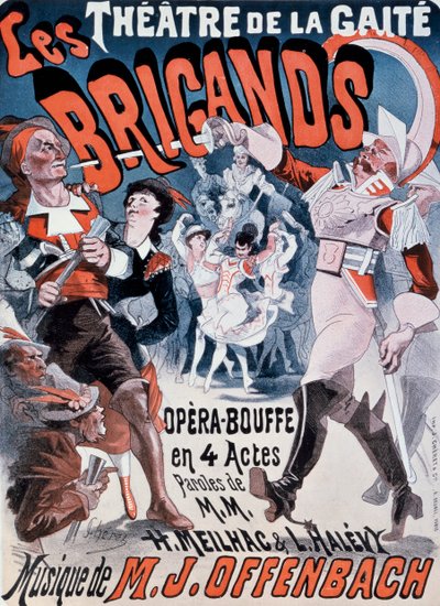 A Les Brigands plakátja, Jacques Offenbach alkotó: Jules Cheret