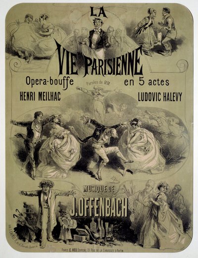 Jacques Offenbach (1819-1880) „Párizsi élet” operaétel plakátja alkotó: Jules Cheret