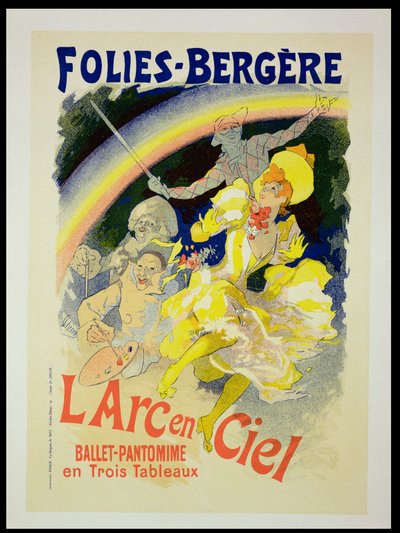 A „The Rainbow” című balett-pantomim, a Folies-Bergere által bemutatott plakát reprodukciója, 1893 alkotó: Jules Cheret