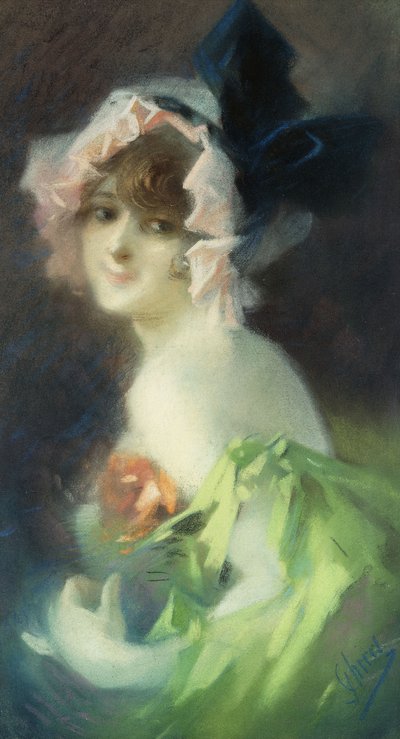 Nő kesztyűvel; Nő kesztyűs, alkotó: Jules Cheret