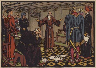 A remete Niklaus von Flue és a Stans-i szerződés, 1481 alkotó: Jules Courvoisier